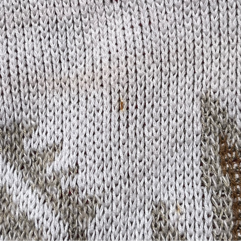 Vintage Southwestern Knit Cream Short Sleeve Collared Sweater Size Medium - Picture 10 of 10